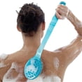 thumbnail image 1 of HLONK Bath Brush with Long Handle. Blue Shower Back Scrubber, 1 of 6