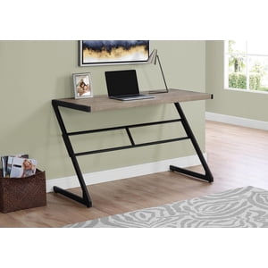 Monarch Specialties Computer Desk, Home Office, Laptop, 48"l, Work, Metal, Laminate, Brown, Black, Contemporary, Modern