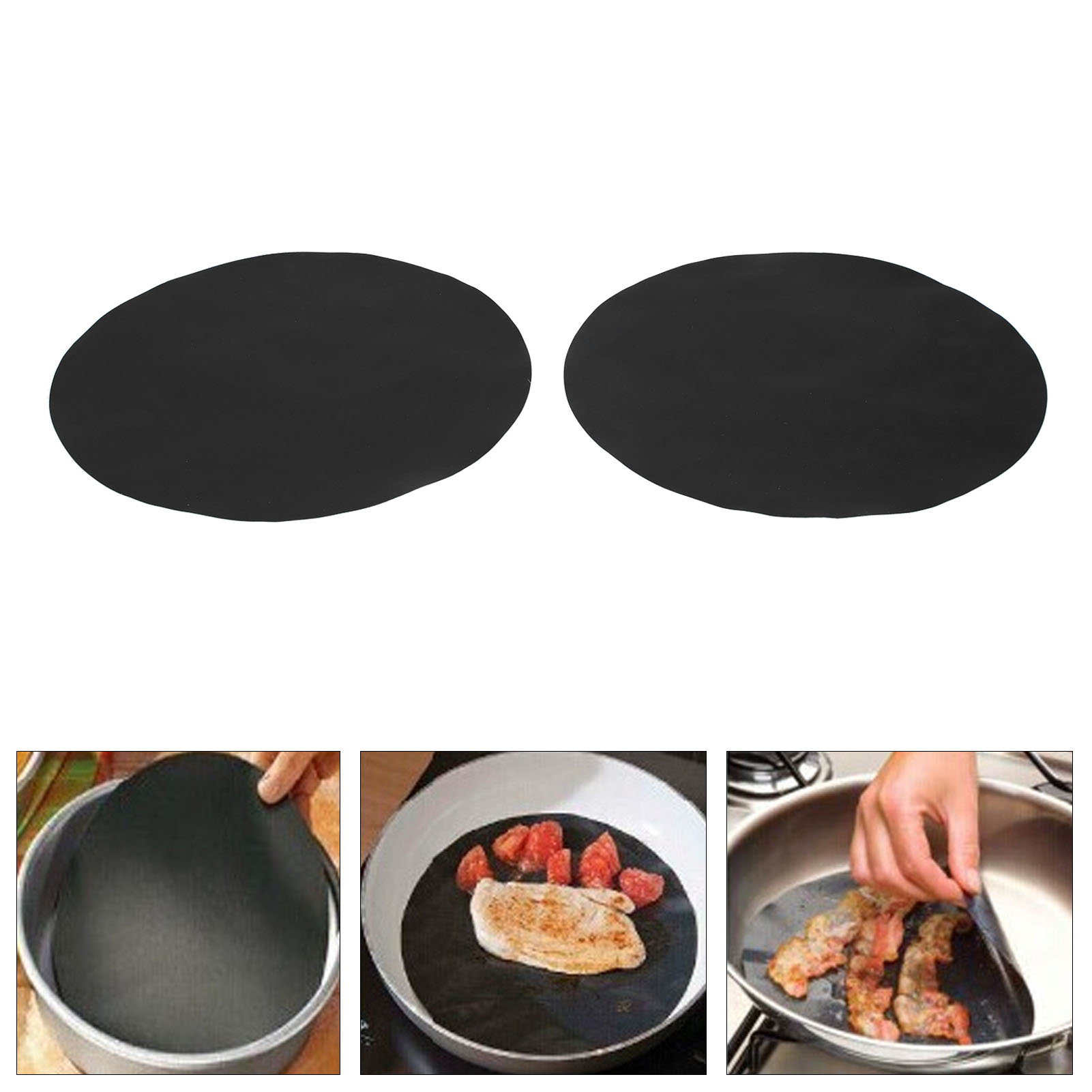 ANGGREK 2Pcs Haute Température Résistant Antiadhésif Mat de Pot Rond PTFE Pan Pad Accessoires de Cuisine, Pad de Casserole, Tapis de Pot