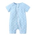 thumbnail image 1 of MIASHUI Toddler Summer Clothes Unisex Baby Boy Girl Rompers Short Sleeve Two Way Zipper Jumpsuits,Blue,18-24 Months, 1 of 3