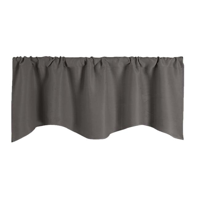 veasfak Pub Cafe Kitchen Short Solid Color Window Curtain Panel Valance 1 Panel 132x46cm Deep Grey