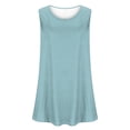 thumbnail image 5 of AherBiu Débardeurs d'Été Grande Taille pour Femmes Coupe Ample Col Rond Sans Manches Ourlet Mode Basique T-Shirt, 5 of 5