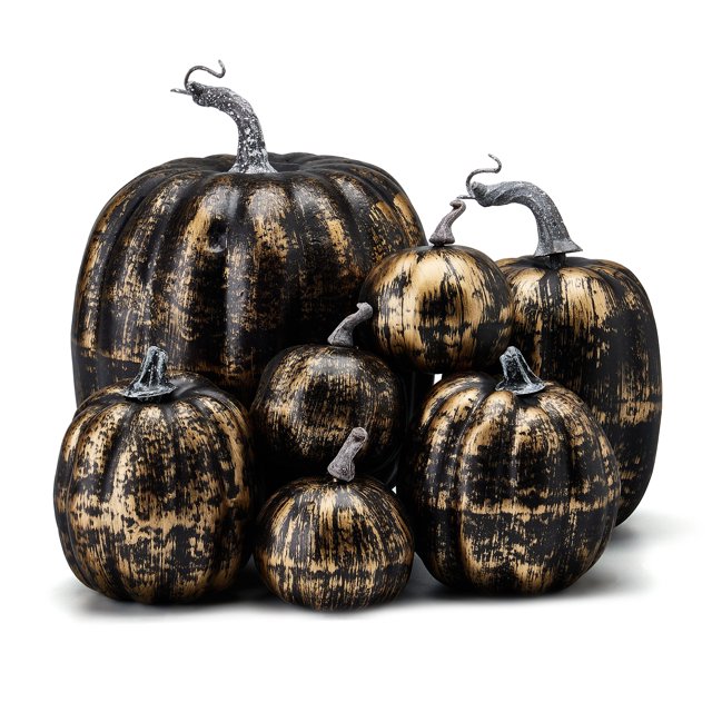 7 Pcs Citrouilles Artificielles Simulation Décoration d'Halloween Récolte Automne Action de Grâce Décoration Maison