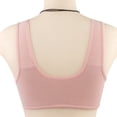 thumbnail image 4 of Bras Women New Front Closure Printed Wireless Bra With Wide Strap Middle Age Plus Size Bra Pink 38, 4 of 6