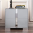 thumbnail image 1 of Noble House Elegant Nightstand with Metal Foot, Mirrored Bedside Table,Gray, 1 of 9