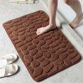 thumbnail image 3 of Yingyy Embossed Bath Mat Quick-Drying Solid Color Shower Absorbent Bathroom Rug Large Kitchen Washroom Door Bathmat Kids Safety Coffee 50x80cm, 3 of 8