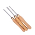 thumbnail image 3 of 3Pcs Wood Lathe Turning Tool Chisel Beech Handle Steel Insert  Turning Wood Knife Straight Semicircle Oblique Knife Oblique  Knife Rougher Detailer Finisher For Woodworking, 3 of 8