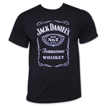Jack Daniel's Old No. 7 Label Men's Black T-Shirt-Large