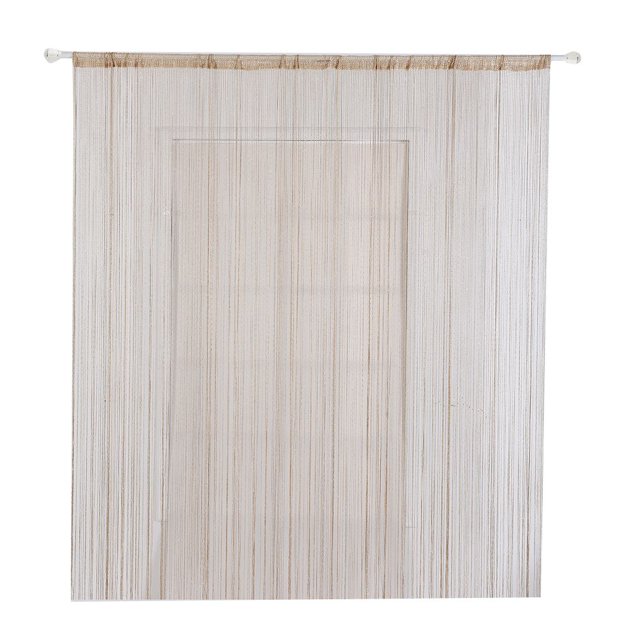 tredstone Rideaux à Franges Simples Séparateur de Porte Patio pour Fenêtres Filet 100x200cm champagne