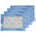 thumbnail image 1 of Vargottam Napperons - Napperon pour Table à Manger, Ensemble de 4 - Serviette en Coton Imprimée et Réversible - Napperons d'Intérieur pour Table de Salle à Manger à la Maison et en Cuisine - Fleur Aquarelle (Bleu Pâle), 1 of 5