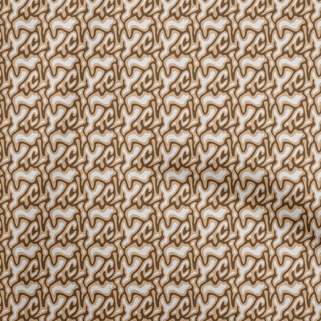 oneOone Cotton Silk Brown Fabric Abstract Craft Projects Decor Fabric Printed By The Yard 42 Inch Wide