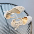 thumbnail image 4 of Girls Heels Princess Shoes Rhinestone Sparkling Closed Toe Heels Ankle Strap Pendant Dance Wedding Party Spring Summer Dress Pump Shoes Gold, 4 of 6