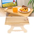 thumbnail image 3 of Table d'Accoudoir de Canapé, Plateau d'Accoudoir de Canapé, Plateau d'Accoudoir en Bambou pour Canapé, Plateau d'Accoudoir Pliable, Table d'Appoint à Clipser pour Manger, Collations, Télécommande, Boissons, Sans Installation [rectangle], 3 of 9