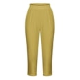 thumbnail image 5 of Yuyuzo Womens Plus Size Capris High Waisted Straight Leg Solid Color Bottom Capri Pants for Women 3/4 Slacks, 5 of 5