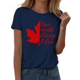 thumbnail image 2 of T-Shirt pour Femmes de la Fête du Canada Feuille d'Érable Drapeau Canadien Col Rond Manches Courtes Tee Femmes T-Shirts Graphiques de la Fête du Canada Vacances Femmes Canada T-Shirt à Imprimé Graphique, 2 of 3