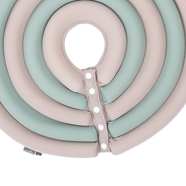 Maoww Adjustable Dog Collar Recovery Anti-Bite Cone Soft Protector for Pet Cat Beige Green M