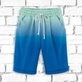 thumbnail image 2 of Plebaso Men's Stylish Shorts Gradient Color Summer Beach Shorts Drawstring Casual Knee Length Shorts, 2 of 3
