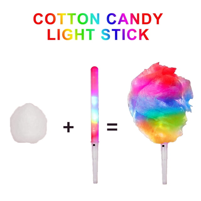 ABPWLY Bâton Lumineux Coloré Réutilisable pour Barbe à Papa, Terrain de Jeu, Fêtes, Festivals, Sécuritaire pour les Enfants, Conception Robuste