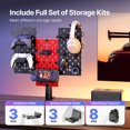 thumbnail image 3 of Modular Headphone and Controller Holder for Game, Clamp-on Pegboard, Rotatable Controller Stand with Cable Hooks, Gaming Accessory for Xbox PS5 PS4 Nintendo Switch, 3Pcs Pegboard, Red, 3 of 5