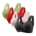 thumbnail image 1 of Plebaso Women's Everyday Bras Front Closure Full Coverage Bra 4 Pack No Underwire Bralettes for Ladies, 1 of 6