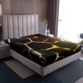 thumbnail image 4 of Erosebridal Neon Honeycomb Full Sheet Sets, Gradient Geometric Bedding Full Size, Modern Theme Decor,, 4 of 7
