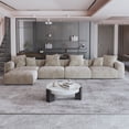 thumbnail image 4 of The Magic Home Canapé de Coin Convertible Modulable 4 Places en Velours Côtelé Brun,, 4 of 10