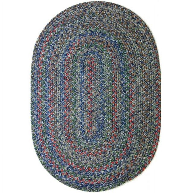 Rhody Rug SO95R024X048 Sophia 2 x 4 ft. Multicolor Indoor-Outdoor Oval Braided Rug, Denim Blue