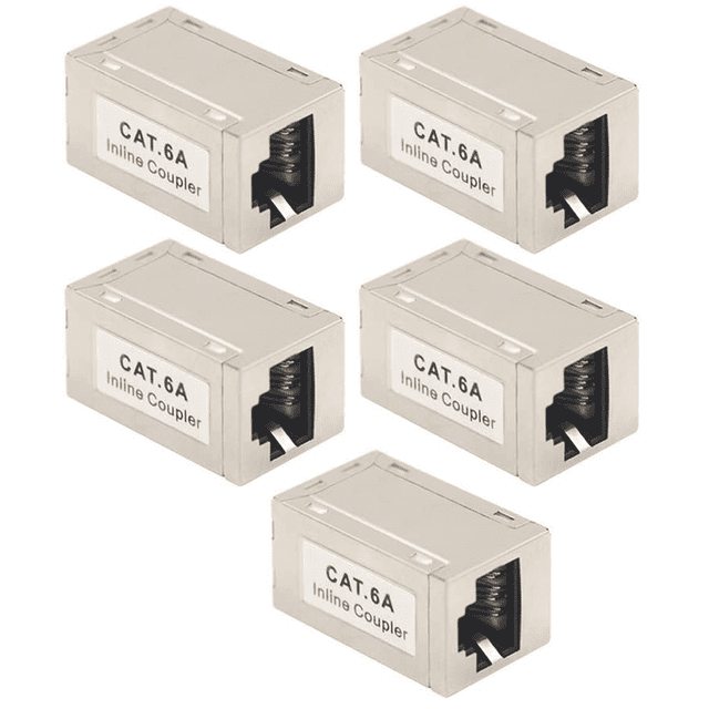 Lot de 5 Adaptateur Ethernet Cat6 A Patch de Couplage Câble Adaptateur RJ45 Connecteur LAN Cat6 Extension Câble LAN Couplage RJ45
