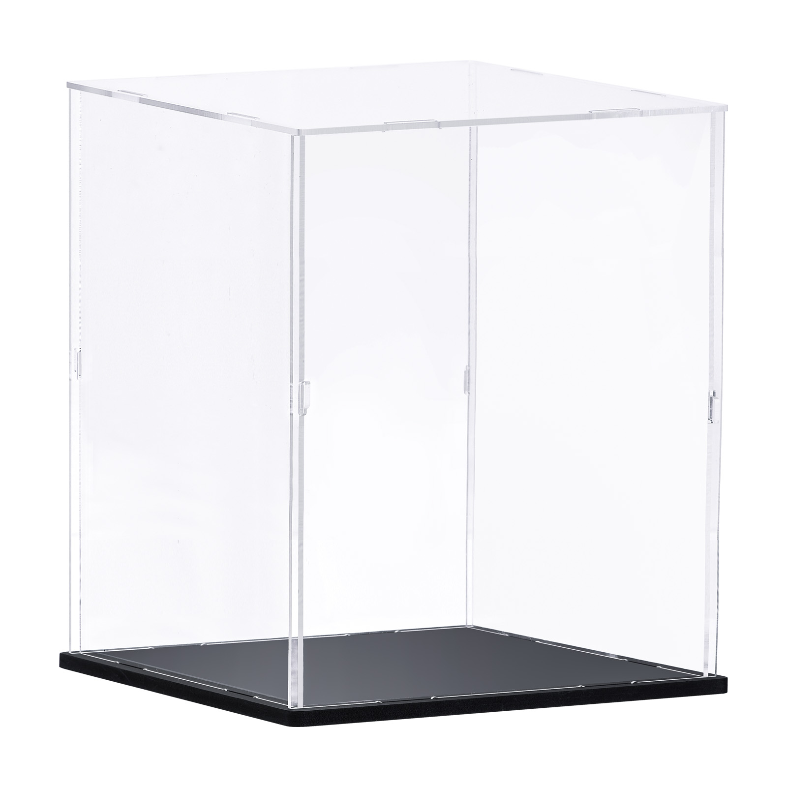 TOP-VIGOR Vitrine Transparente en Acrylique – 20 x 20 x 20cm Boîte De Protection Anti-Poussière À Assembler – Cube D'Exposition pour Figurines Jouets Objets De Collection Rangement Maison