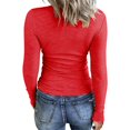 thumbnail image 3 of Women Long Sleeve Scoop Neck Ribbed Shirt - Fitted Knit Basic T-Shirts with Lightweight Breathable Fabric, 3 of 6