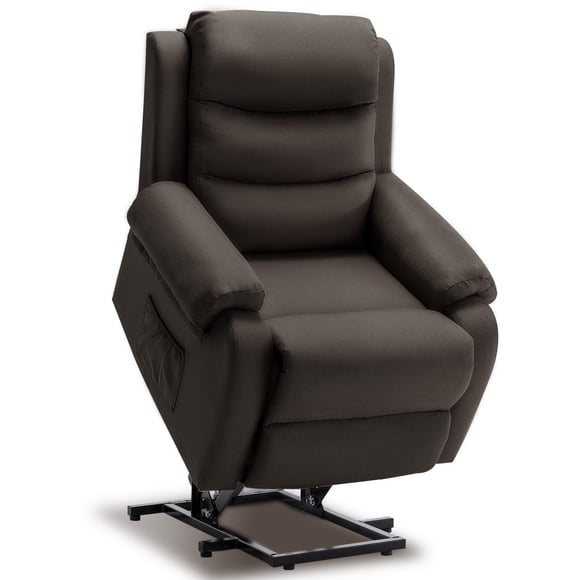 Korser Petit Fauteuil Inclinable Élévateur pour Aînés avec Fonction Mémoire en Lin pour Salon, Noir