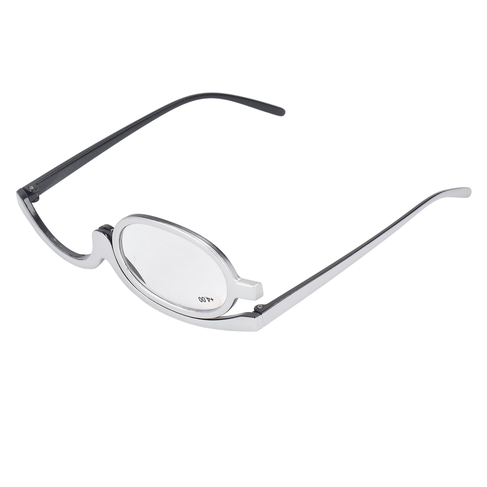 Makeup Reading Glasses, Single Flip Up Lens  Magnifying Makeup Glasses with Eyeglass Case for Cosmetic +4.00