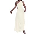thumbnail image 2 of Pisexur Robe Sans Manches à Épaules Dénudées pour Femme, Imprimée, Manches Courtes, Unie, Décontractée, Confortable, Tunique à une Épaule Plissée, Mini-Robe Ajustée, Robe pour Femme, 2 of 6