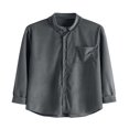 thumbnail image 2 of Men‘s Spring Autumn Cual Shirts Solid Color Long Sleeve Lapel Tops Button Shirts for Party, 2 of 4