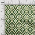 thumbnail image 2 of oneOone Velvet Forest Green Fabric Asian Ikat Craft Projects Decor Fabric Printed By The Yard 58 Inch Wide, 2 of 4