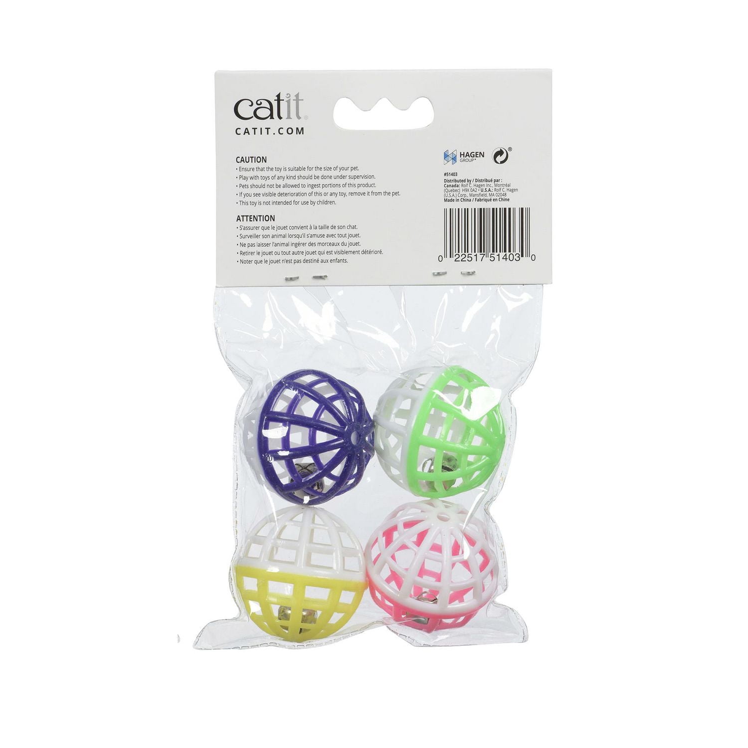 Catit Jingle Balls with Bells Cat Toy 4 pack