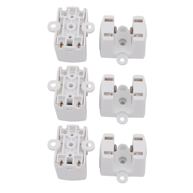 Unique Bargains 6 Pcs F34B AC 500V 2A 2GX13 Base Light Socket PL Fluorescent Tube Lamp Holder