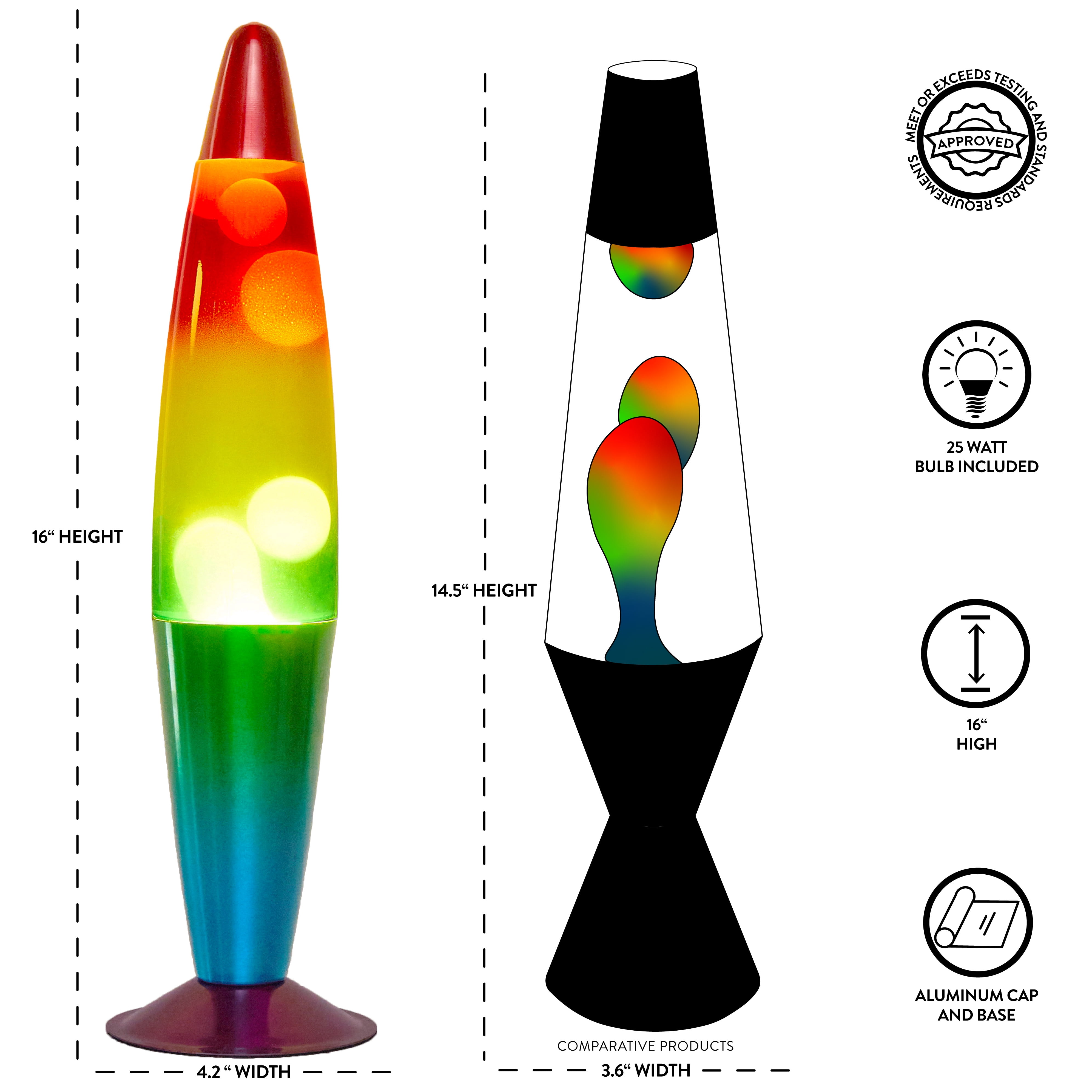 Urban Shop Rainbow LED Motion Volcano Lamp, 16" H