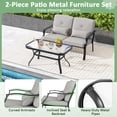 thumbnail image 4 of Costway 2 PCS Patio Furniture Set Outdoor Loveseat Chair Coffee Table Cushioned Seat, 4 of 9