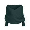 thumbnail image 4 of RXIRUCGD Women's Casual Solid Color Irregular Pullover Solid Color Sweater Shawl( Green ), 4 of 5