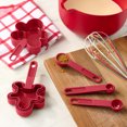 thumbnail image 4 of Holiday Time 8-Piece Measuring Cup and Spoon Set, Gingerbread Cookie Shaped, Rouge, 4 of 10