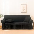 thumbnail image 2 of 2024 1 Piece Sofa Slipcover with Pleated Ruffled Skirt Washable High Stretch Durable Furniture Protector 3 Seater Pine Green, 2 of 13