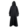 thumbnail image 2 of yingyy Halloween Cloak Hooded Scary Cape Solid Color Robe Costume Carnival Black M, 2 of 6