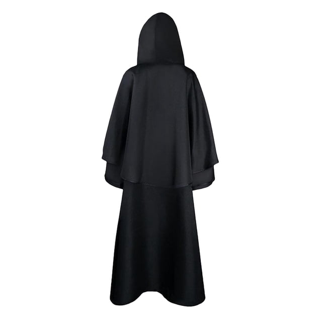 yingyy Halloween Cloak Hooded Scary Cape Solid Color Robe Costume Carnival Black L