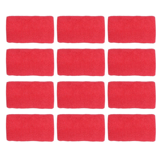 Pet Vet Bandage, 12Pcs Promote Healing Nonwovens Wrap Elastic For Cows For Farm Red
