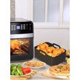 thumbnail image 4 of Qenwkxz 2PCS Dual Air Fryer Silicone Pots Rectangle Air Fryer Liner Baskets for Ninja Foodi DZ201 DZ401 8 to 10 QT Easy Cleaning Food Safe Air Fryer Accessories, 4 of 11