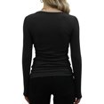 thumbnail image 3 of Hiiyo T-Shirt à Manches Longues à Col Rond pour Femme, Uni, Décontracté, Ajusté, sous-Vêtement, Tailles M, 3 of 4
