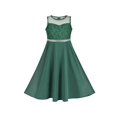 thumbnail image 1 of Girls Dress Dark Green Rhinestone Chiffon Bridesmaid Party Maxi 7 Years, 1 of 5