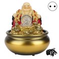 thumbnail image 3 of Tabletop Water Fountain, Resin Decorative Golden Tabletop Waterfall, Small For Home Office 13037 Gold EU Plug 220V, 3 of 8