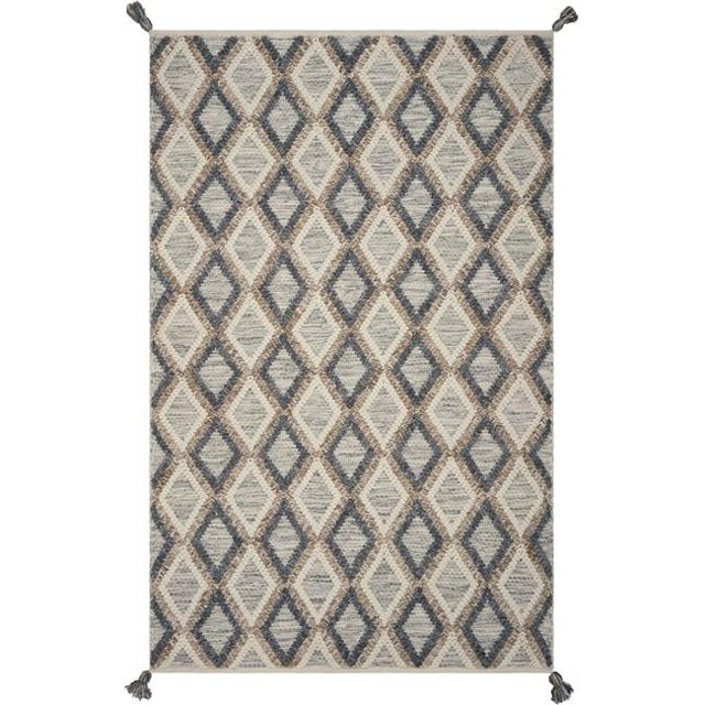 HomeRoots 349796 5 x 7 ft. Polyester Slate & Beige Area Rug